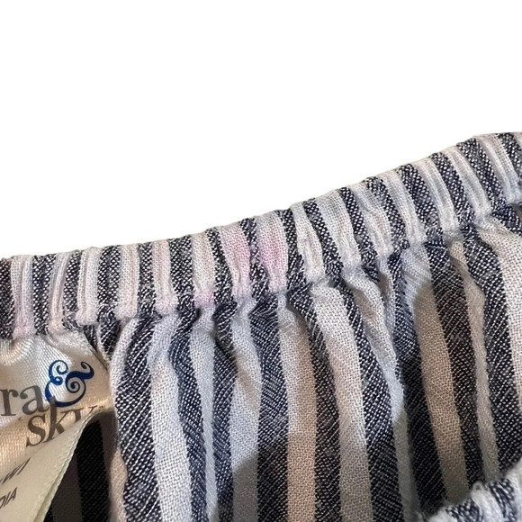 Terra & Sky Striped Blouse Size 0X Elastic Neckline 3/4 Bell Sleeves Lightweight - Picture 8 of 9